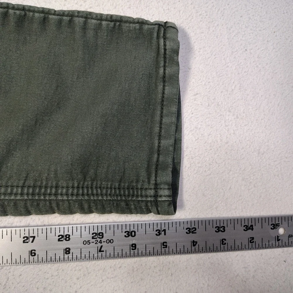 Vintage Genes Black Mens Slim Fit Pants 30x32 Green Cotton Blend Stretch Casual